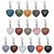 16 Pieces Heart Stone Charms Love Heart Pendants Valentine Charms Quartz Gemstone Chakra Stone Charm Pendants with Lobster Claw Clasps for Valentine Mother Wedding Necklace Jewelry Making